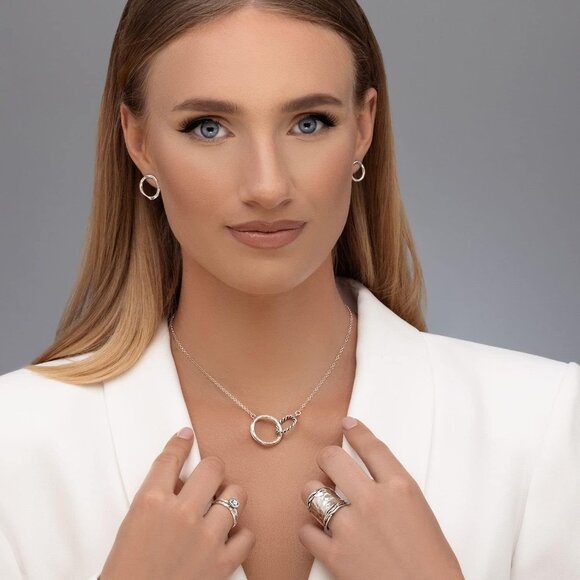 🆕 Women Silver Hammered Finish Vintage Design Rings Sterling Artisan Jewelry - Picture 4 of 6